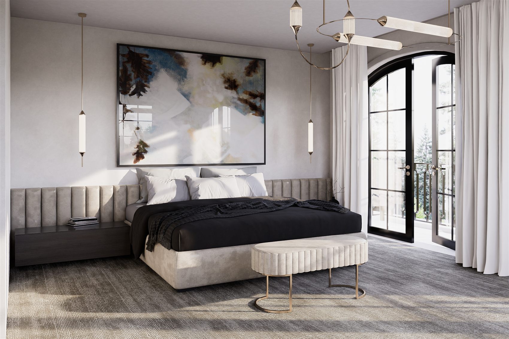 Bellevue Hill — main bedroom with Juliet balcony by STUDIO BELLE